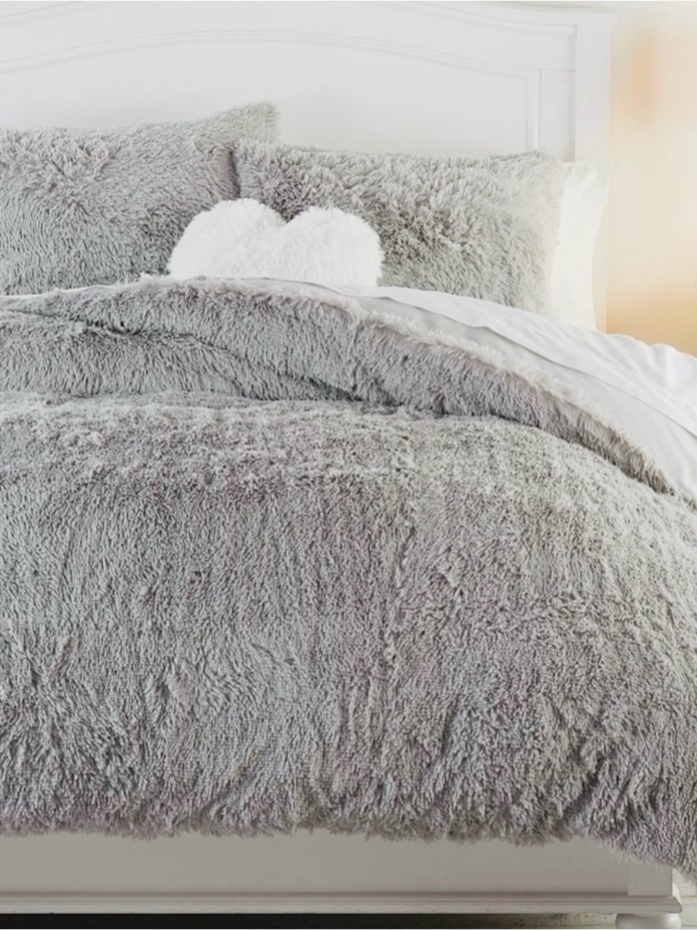NWT Pottery Barn twin duvet cover Boho comforter lux faux fur cozy dorm cottage